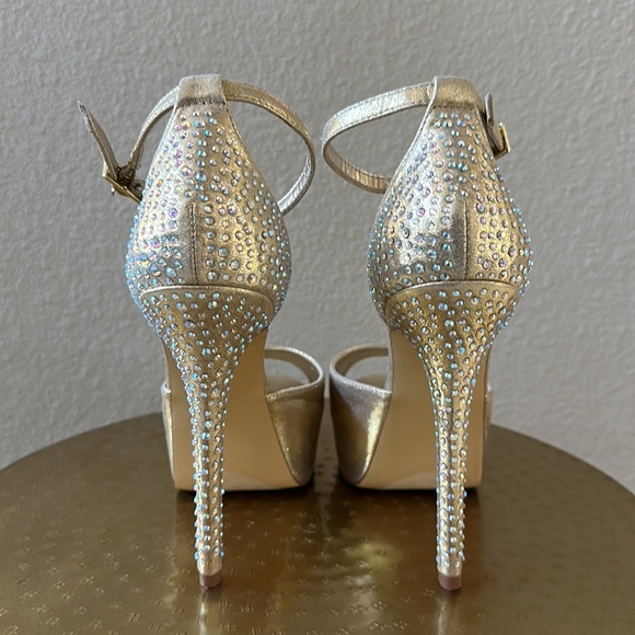 Metallic Gold High Heeled Sandal - Picture 3 of 4